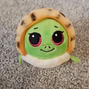 F🔹️Ty Green and Tan Turtle Plush With Bouncy Ball